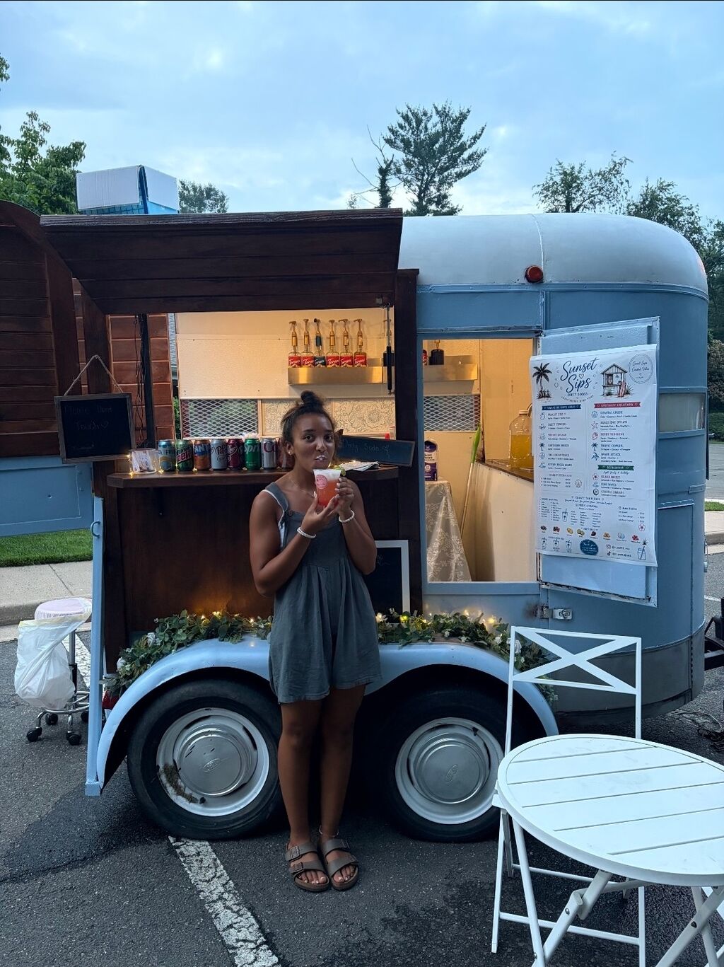 Our founder with a fresh dirty soda